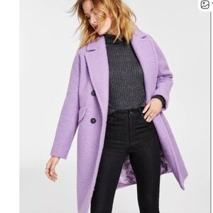 BCBGeneration Women's Lavender Double- Breasted Boucle Over Coat